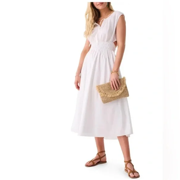 FAHERTY BRAND
Amalfi Cutout Dress - White midi summer dress size XS New with tag - Picture 2 of 5